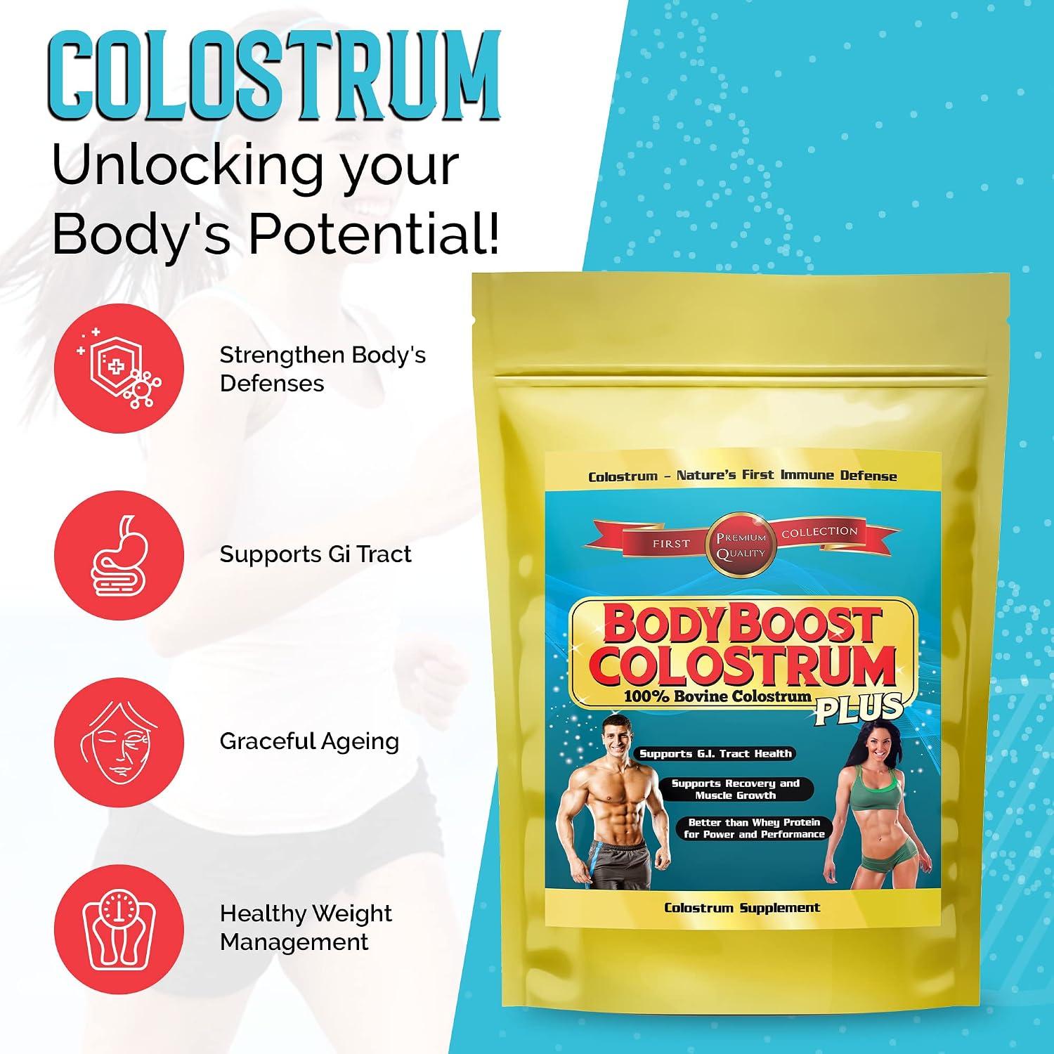 BodyBoost Colostrum Whole - 100% Bovine Colostrum Powder, 1 kg - görsel 3