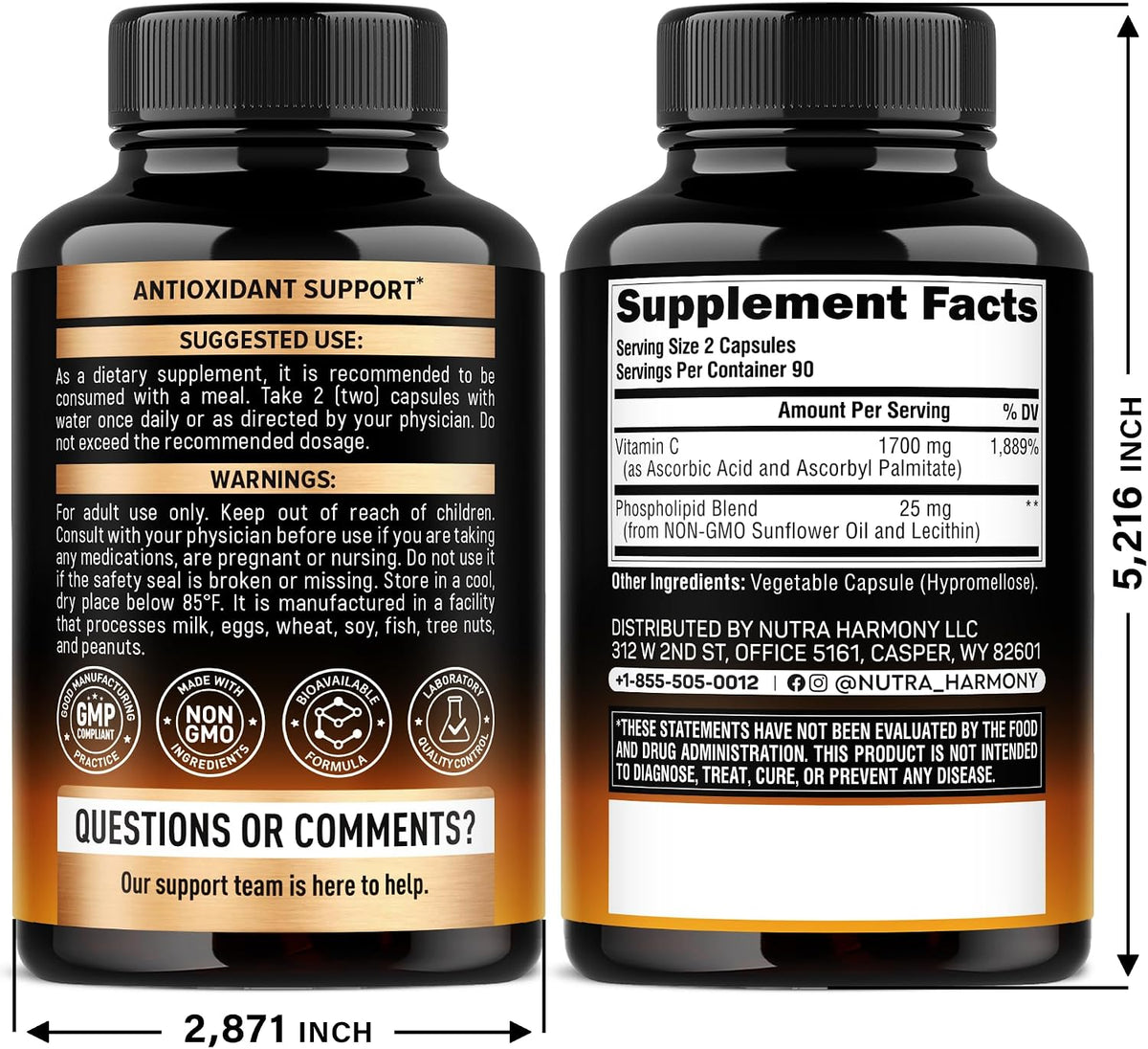 Liposomal Vitamin C 1700 mg - High Absorption Fat Soluble Complex - 180 Capsules - görsel 2