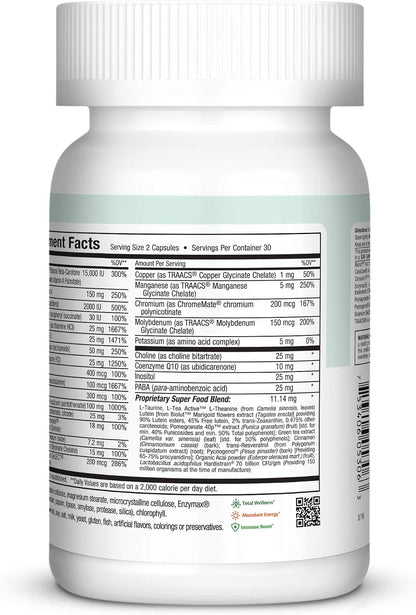 Maxi Health Multivitamins for Men and Women – Complete Daily Vitamins for Energy, Immune Function and Wellness Support – Kosher & Vegan Multivitamin – 60 Capsules