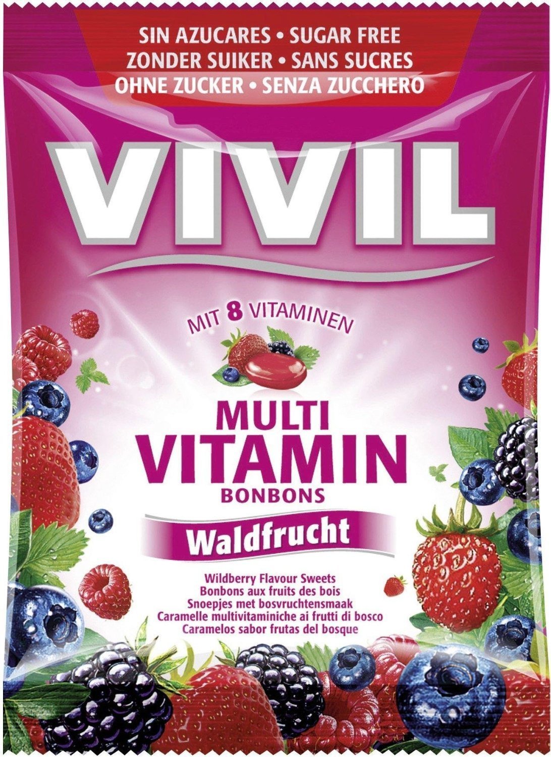 Vivil Multivitamin Bonbons Wildberry Sugarfree 80g - görsel 1
