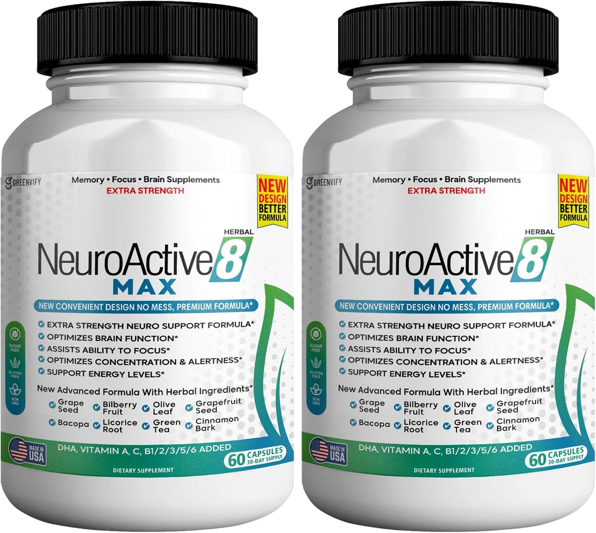 NeuroActive 8 Max Cognitive Support Food Supplement – Extra Strength, 60 Capsules - görsel 9