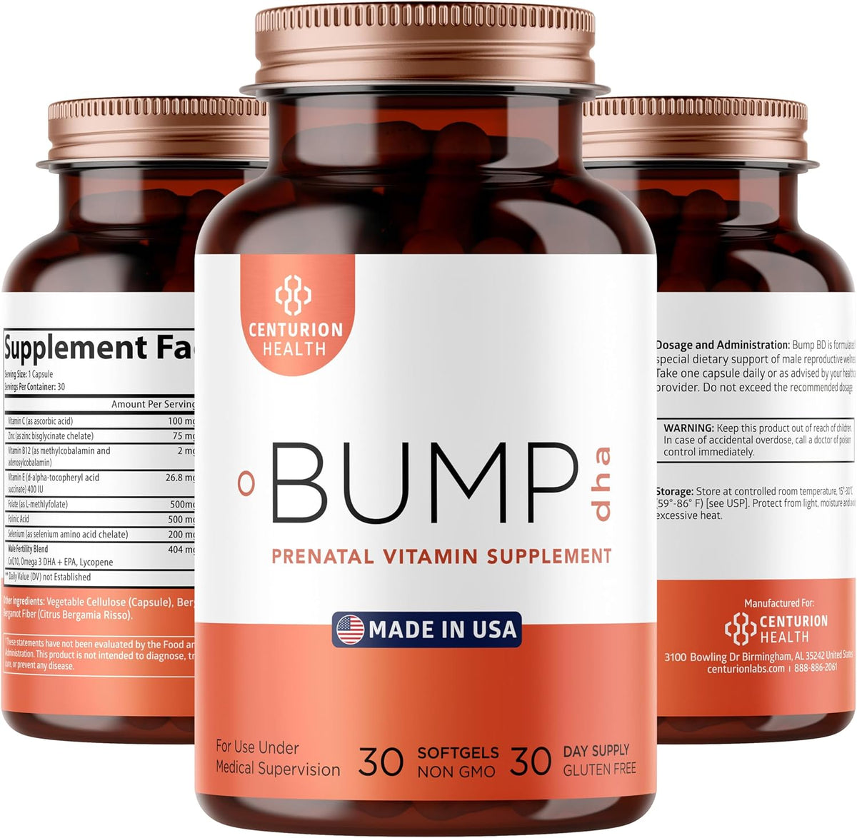 Centurion Health Premium Prenatal Vitamins - 30 Soft gel capsules - görsel 1