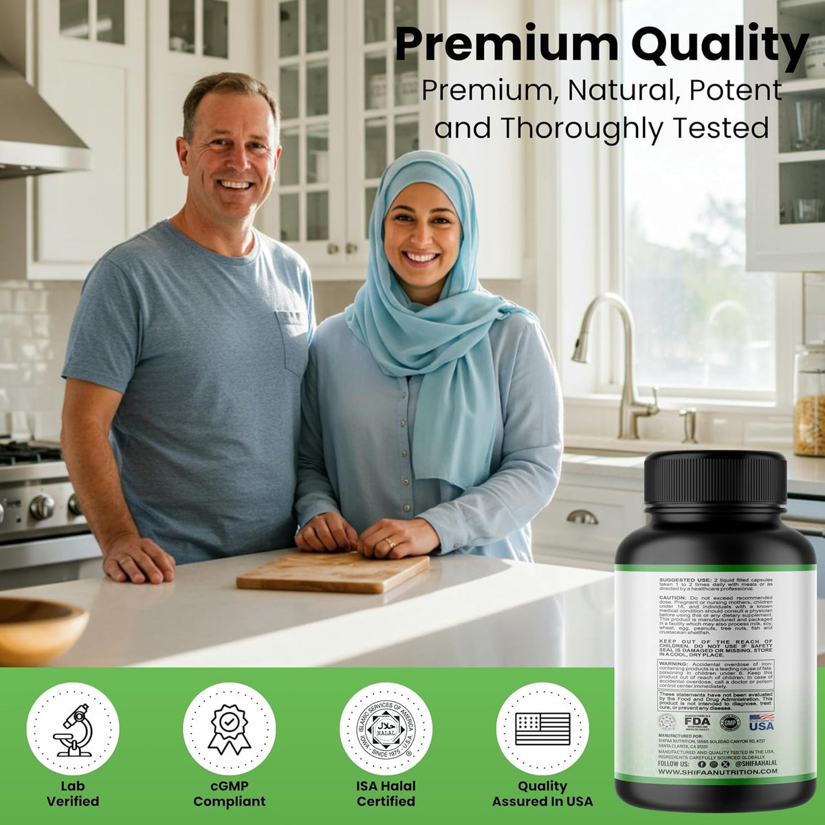 SHIFAA NUTRITION Halal Vitamins, Multivitamin for Women and Men – Comprehensive Support for Heart, Brain, Eye and Immune Health – Gluten, Dairy and Egg Free (45 Day Supply) - görsel 6