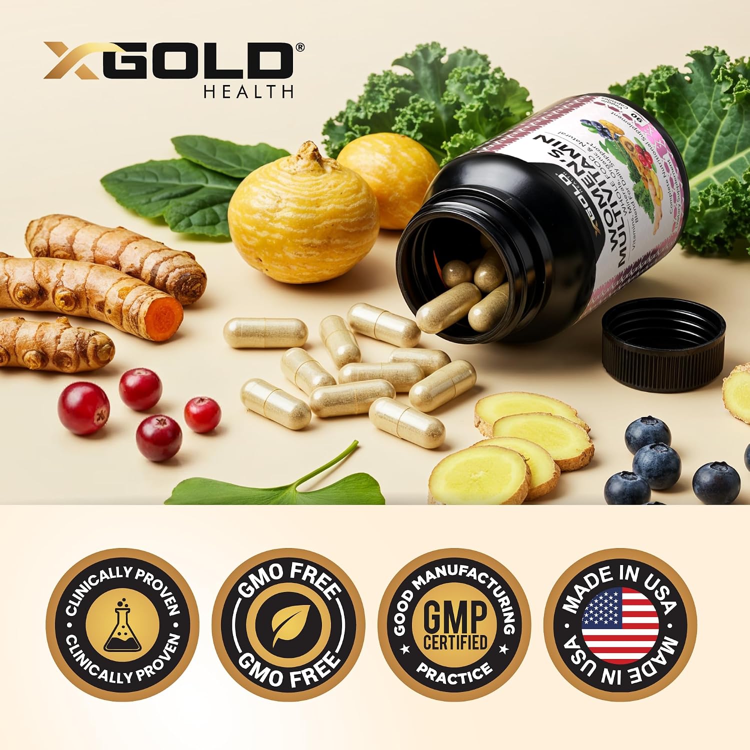 Vegan Women's Daily Multivitamin 50 Plus - Organic Wholefood Based - 90 Capsules - görsel 6
