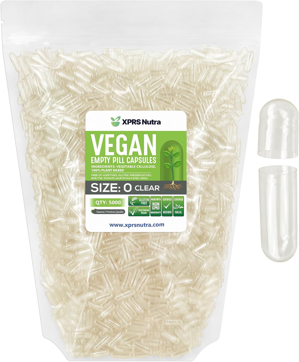 XPRS Nutra Size 0 Empty Capsules - 1000 Count Vegan Capsules for DIY Supplements (Multi Colour) - görsel 10