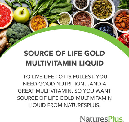 NaturesPlus Source of Life GOLD Multivitamin Liquid - 30 fl oz (30 Servings)