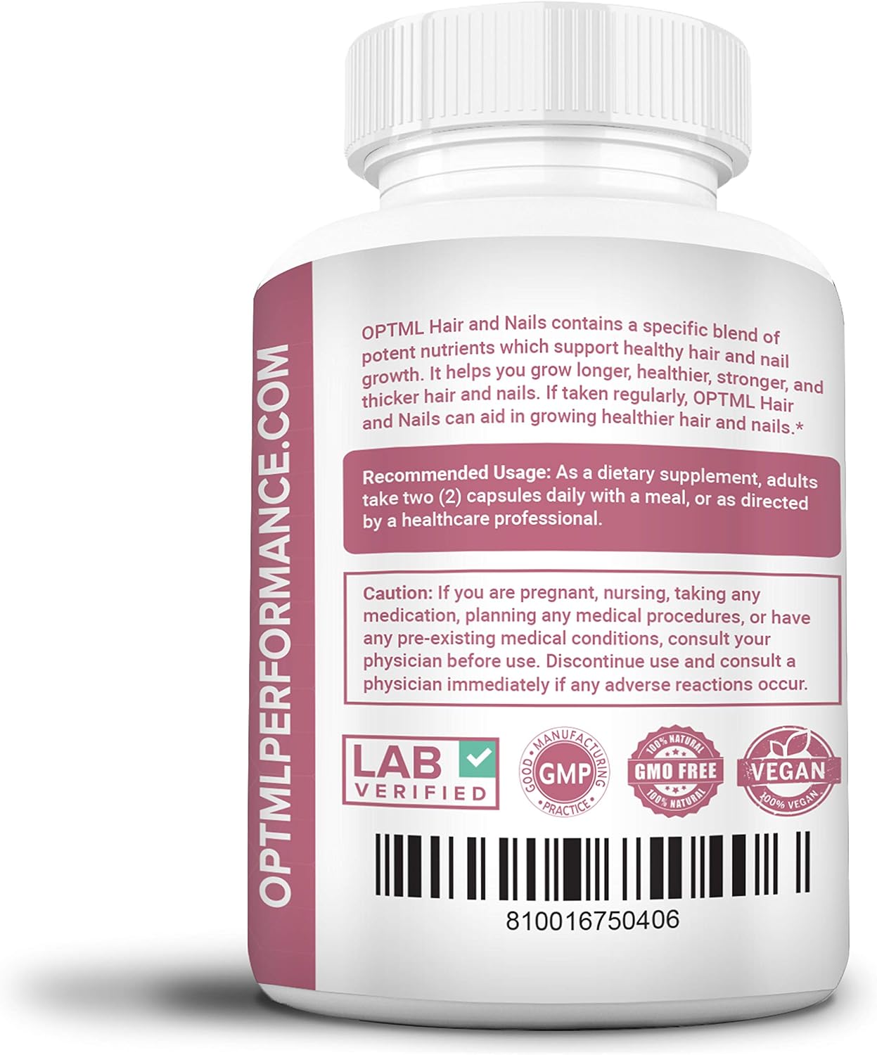 OPTML Hair and Nail Vitamins for Growth and Thickness, with Biotin, 60 Capsules - görsel 8