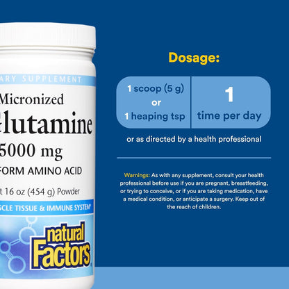 Natural Factors Micronised L-Glutamine Powder - 16 oz (90 Servings)