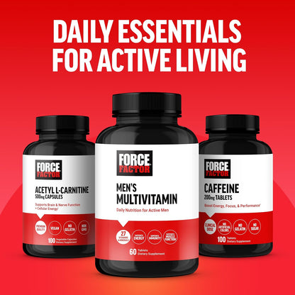 Force Factor Men’s Multivitamin - Multivitamin for Men Plus Amino Acids with 27 Vitamins and Minerals, Phytonutrients for Energy and Immunity, 60 Tablets