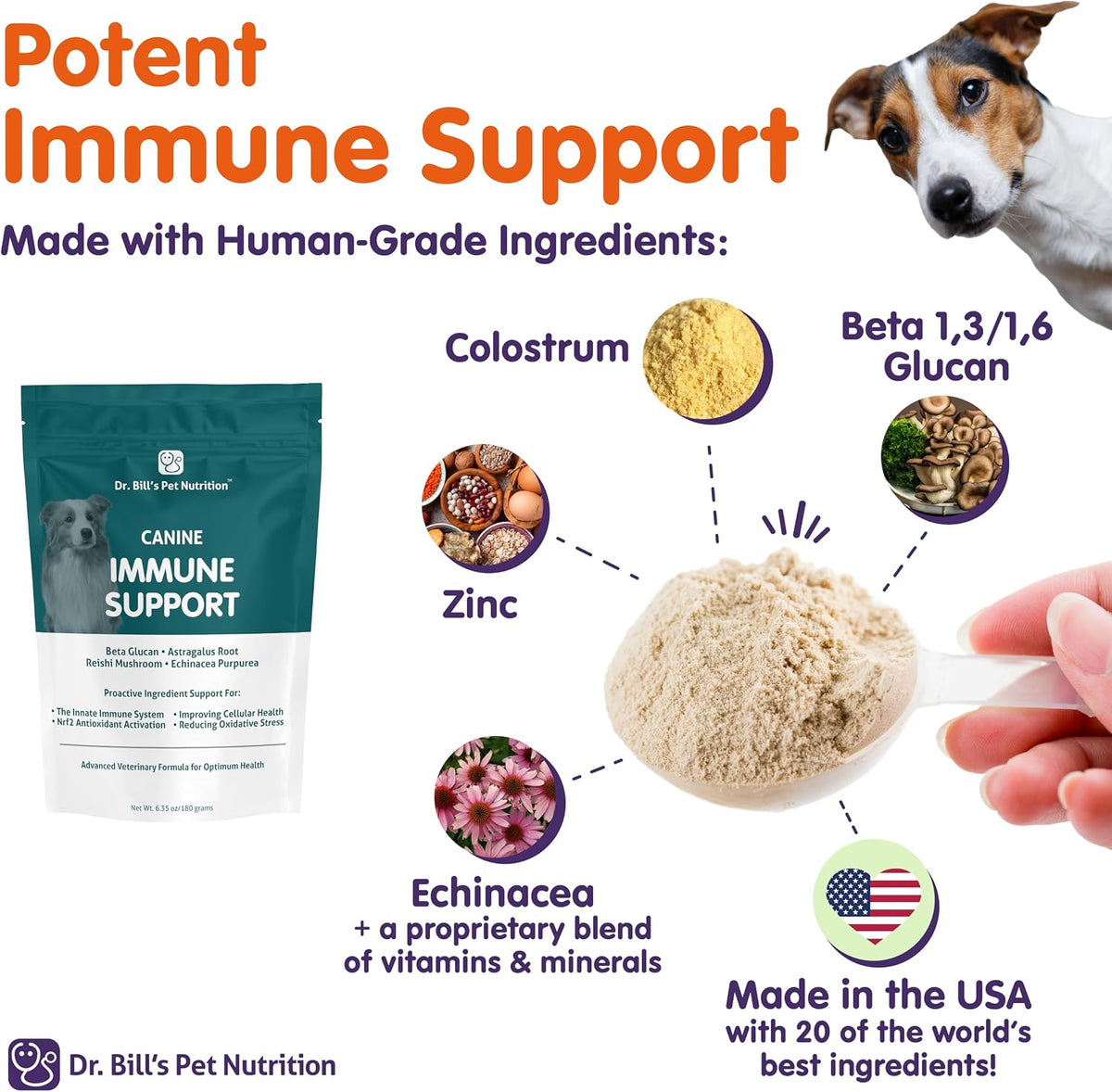 Dr. Bill's Canine Immune Support – Powder Supplement for Dogs of All Ages - görsel 6
