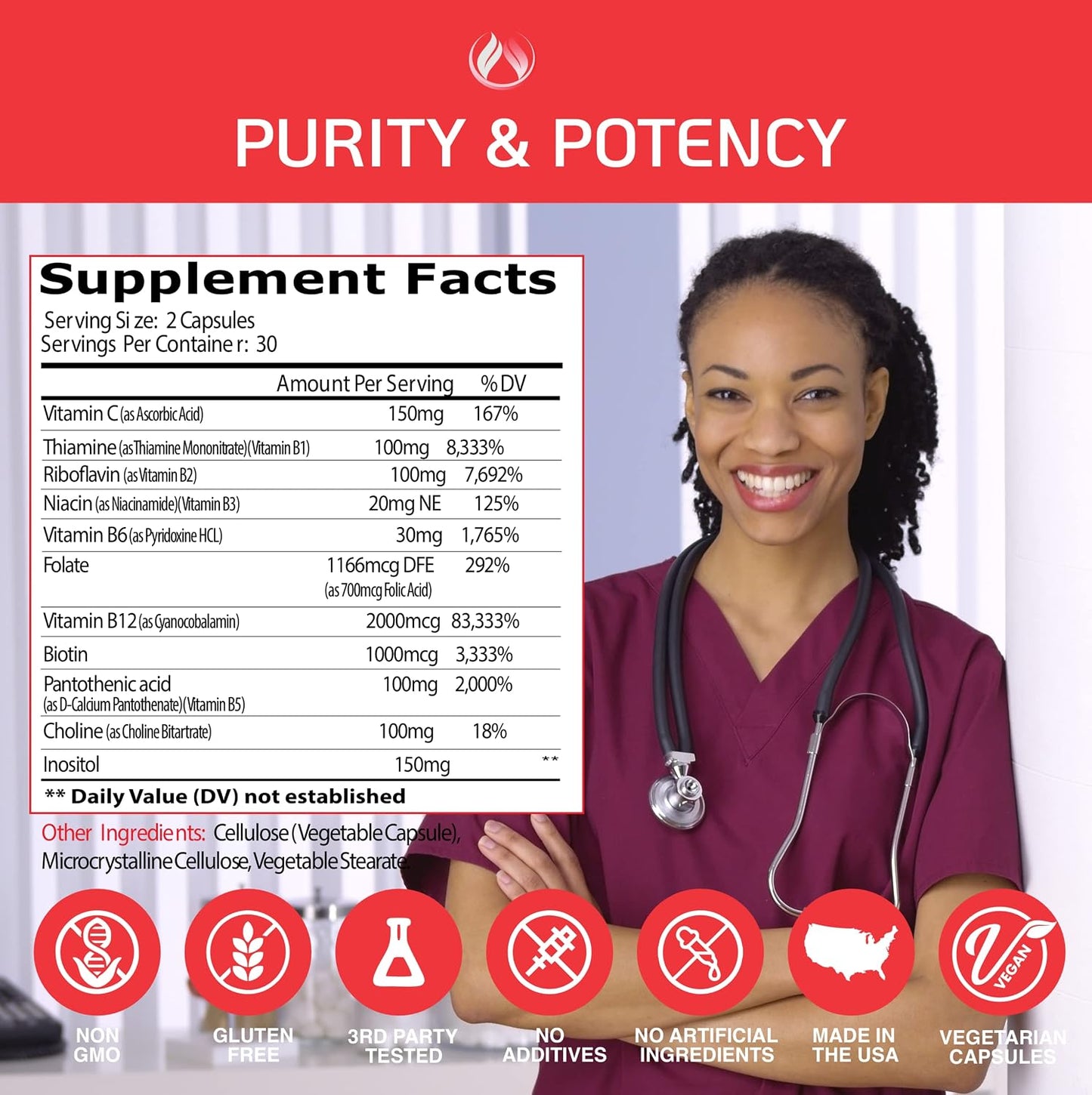 Vitamin B12 B-Complex Supplement – Energy Metabolism and Nervous System Support - görsel 5
