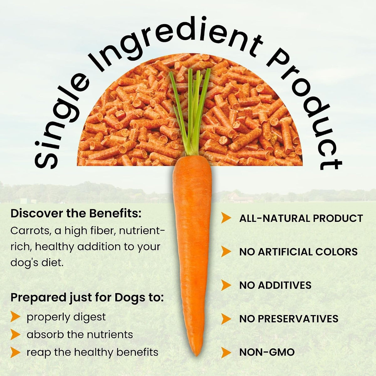 Olewo Original Carrots for Dogs – Dehydrated Dog Food Topper, 1 kg (1000 g) - görsel 3