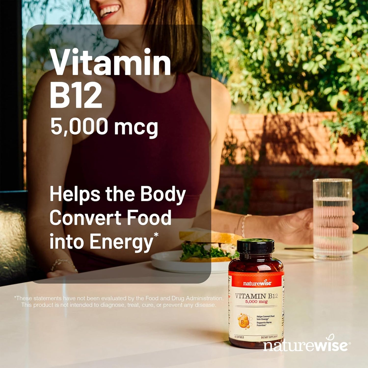 NatureWise Vitamin B12 5000 mcg - Extra Strength - 60 Soft gel capsules - görsel 4