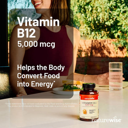NatureWise Vitamin B12 5000 mcg - Extra Strength - 60 Soft gel capsules