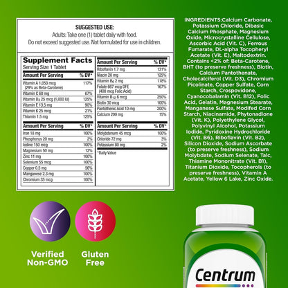 Centrum Adult Multivitamin and Multimineral Supplement with Antioxidants, Zinc, Vitamin D3 and B Vitamins - 200 Tablets