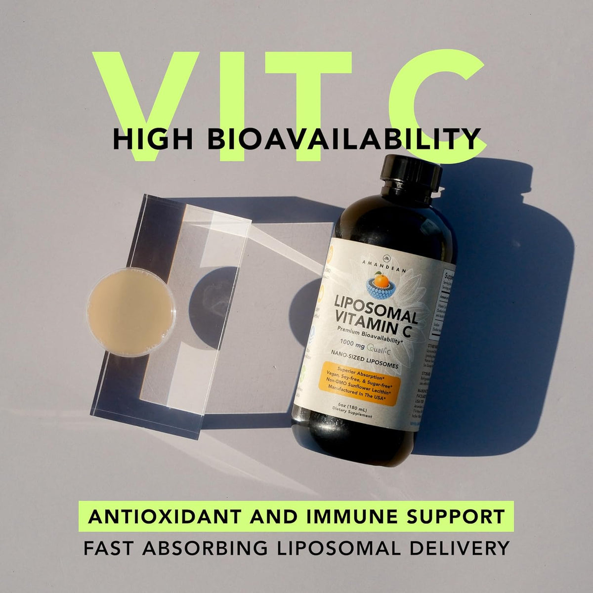 AMANDEAN Liposomal Vitamin C 1000mg Liquid Supplement - görsel 2