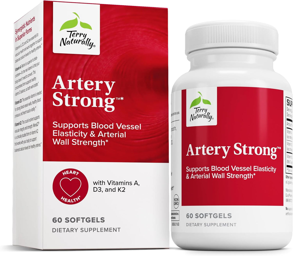 Terry Naturally Artery Strong – Cardiovascular Support with Vitamins A & D3 – 60 Softgels - görsel 1