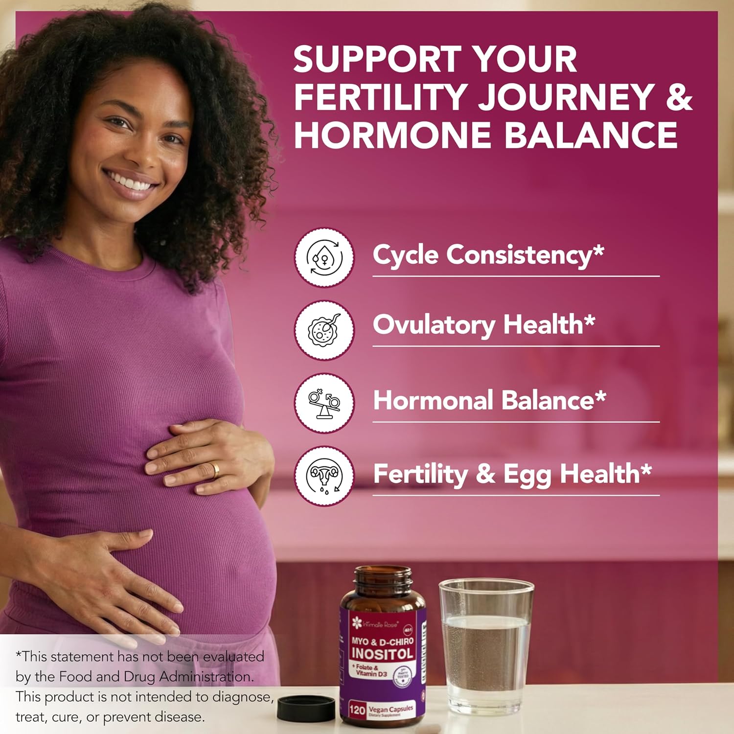 Intimate Rose Myo-Inositol & D-Chiro Inositol Supplement with Folate and Vitamin D - 40:1 Ratio Capsules - görsel 2