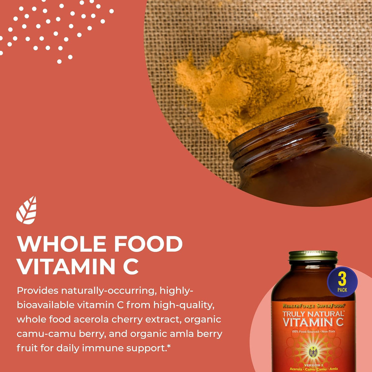 HEALTHFORCE SUPERFOODS Truly Natural Vitamin C Powder - Camu Camu & Acerola - 400g - görsel 4