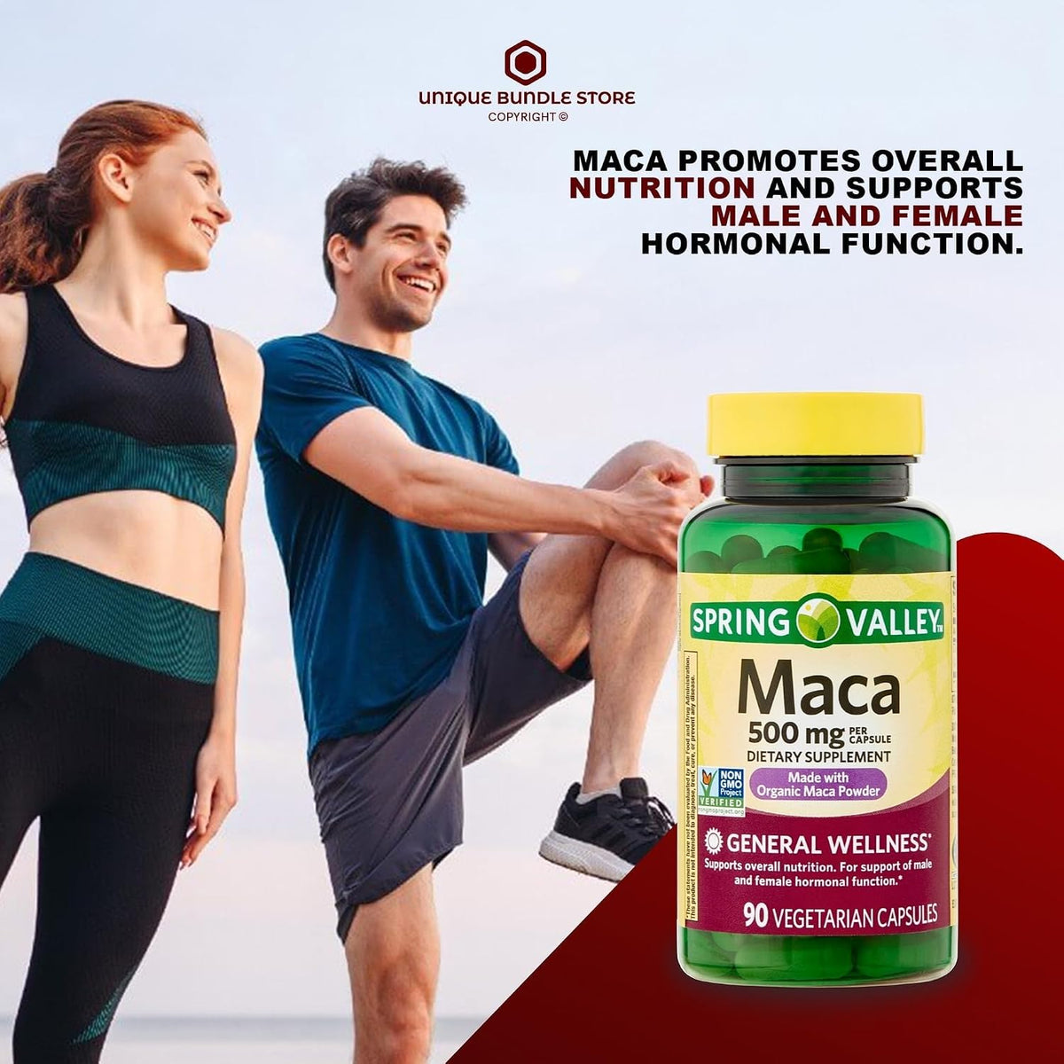 Maca 500mg – 90 Vegetarian Capsules (Pack of 2) | Organic Maca Root Food Supplement | General Wellness | Non-GM & Gluten-Free - görsel 2