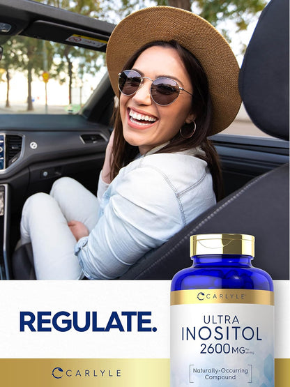 Carlyle Inositol Food Supplement - 2600mg per Serving, 200 Capsules - Myo-Inositol for Women & Men - Non-GMO, Gluten-free