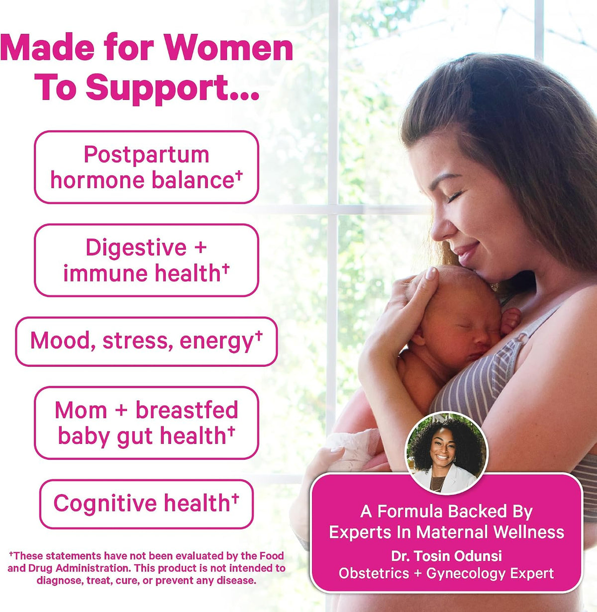 Pink Stork Postnatal Probiotics - 30 Billion CFU with Ashwagandha & Chamomile - görsel 3