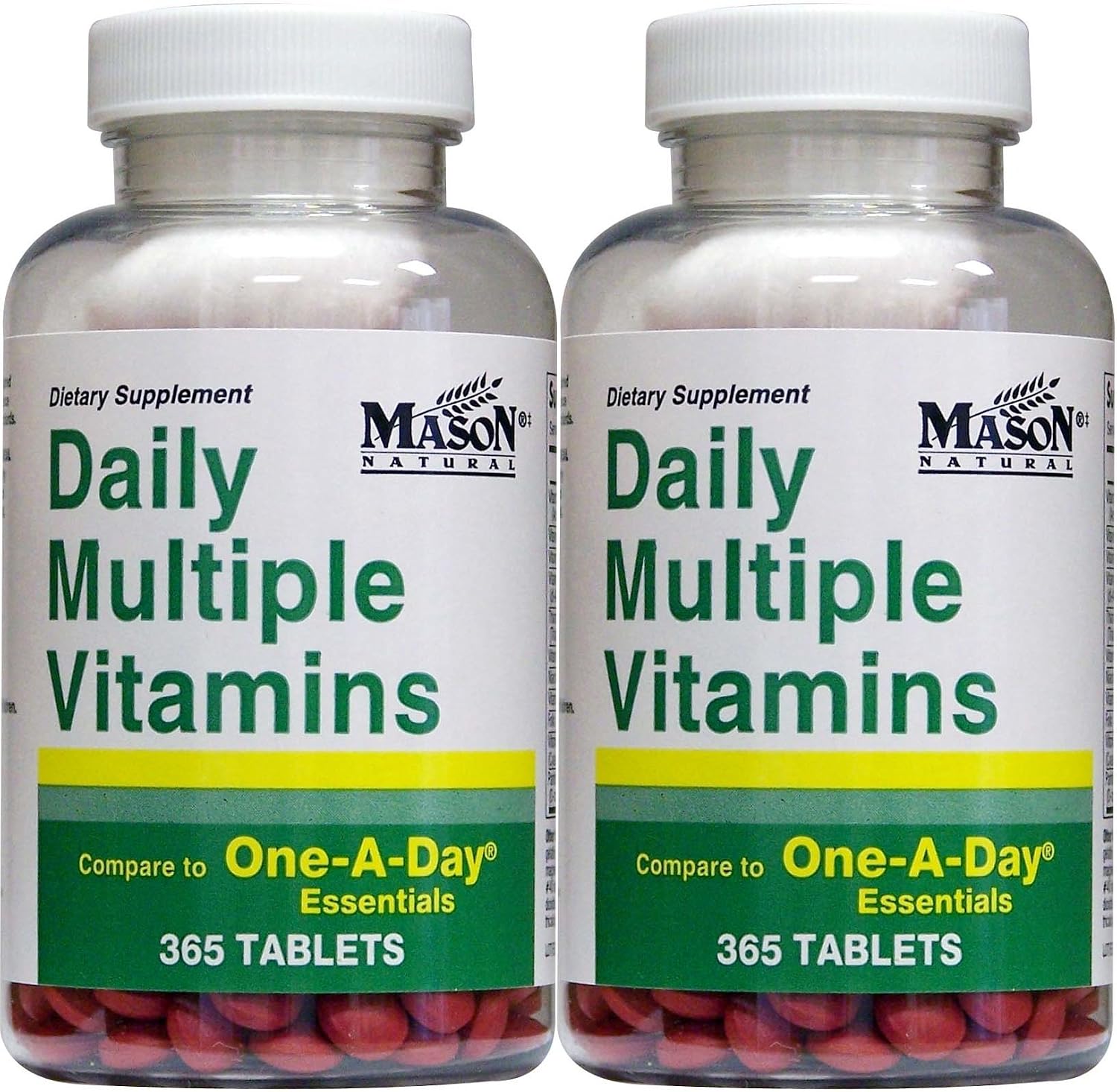 Mason Natural Daily Multiple Multivitamin and Multimineral Supplement, 365 Tablets (Pack of 2) - görsel 1