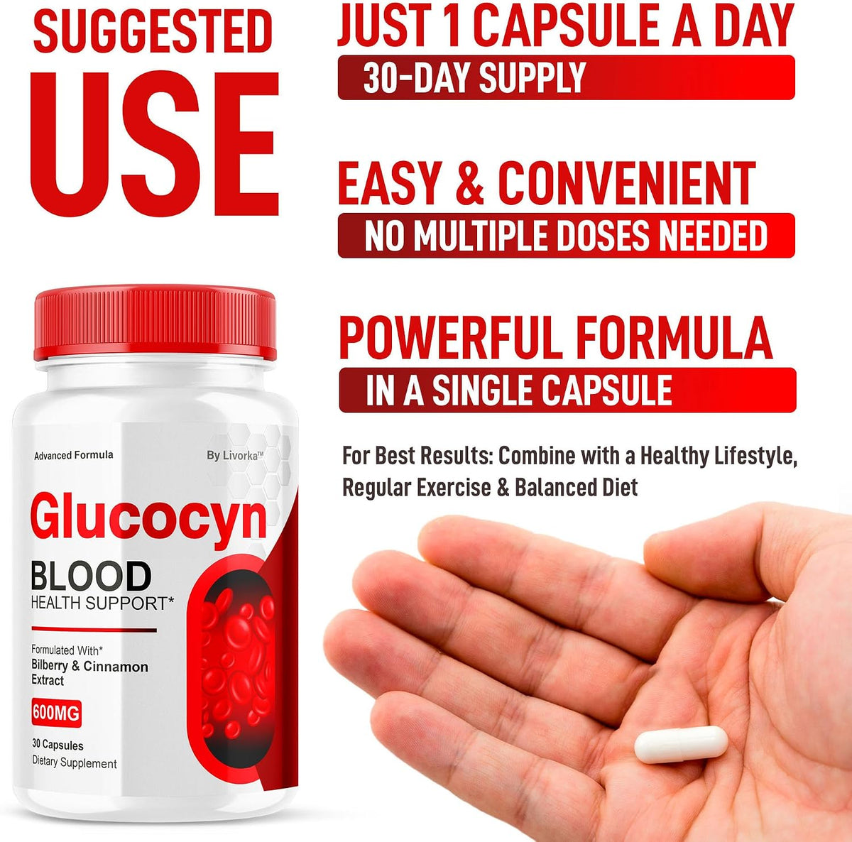 Glucocyn - Glycogen Support Supplement (3-Pack, 90 Capsules) - görsel 3