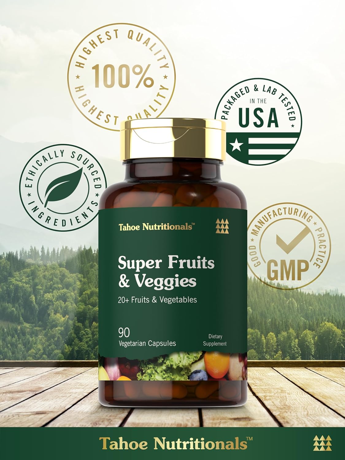 Tahoe Nutritionals Super Fruits and Veggies Capsules - 90 Count – Image 6