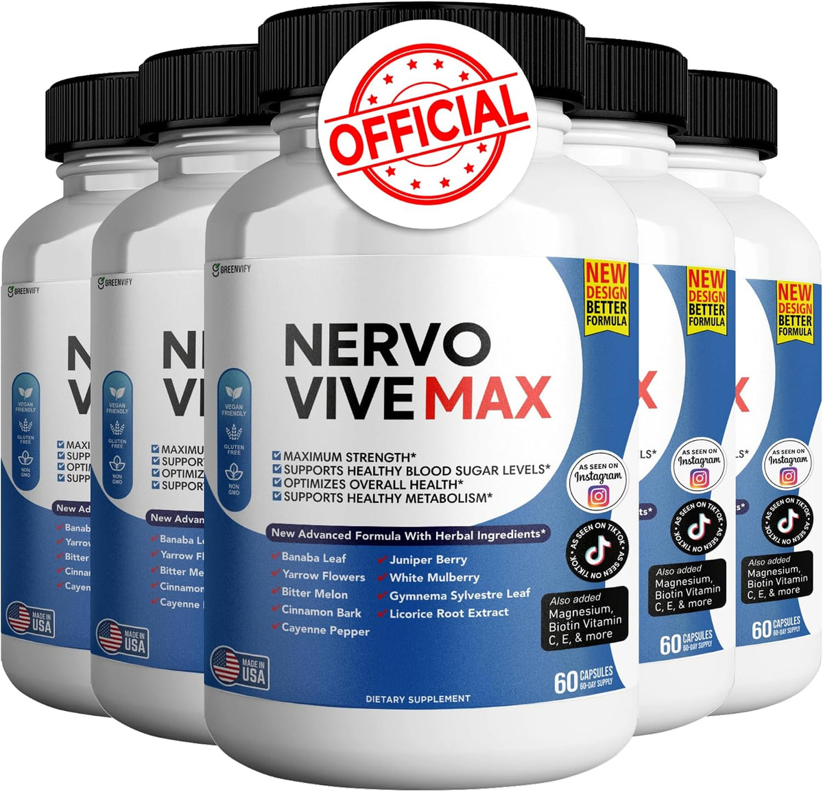 GREENVIFY Nervovive Max Brain Support Supplement | Memory & Concentration | 180 Capsules - görsel 8