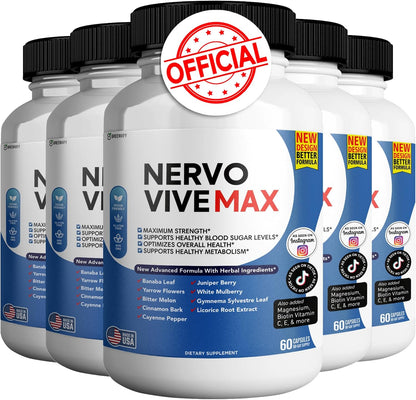 GREENVIFY Nervovive Max Brain Support Supplement | Memory & Concentration | 180 Capsules