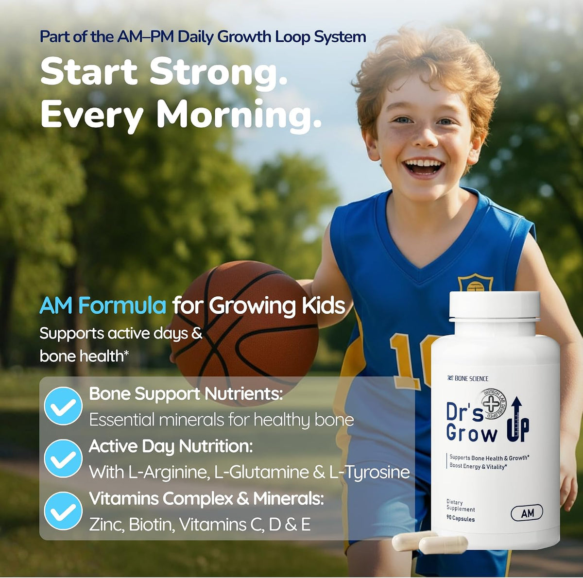BONE SCIENCE Dr’s Grow UP AM & PM Bone and Growth for Kids and Teens, Day and Night System - görsel 6