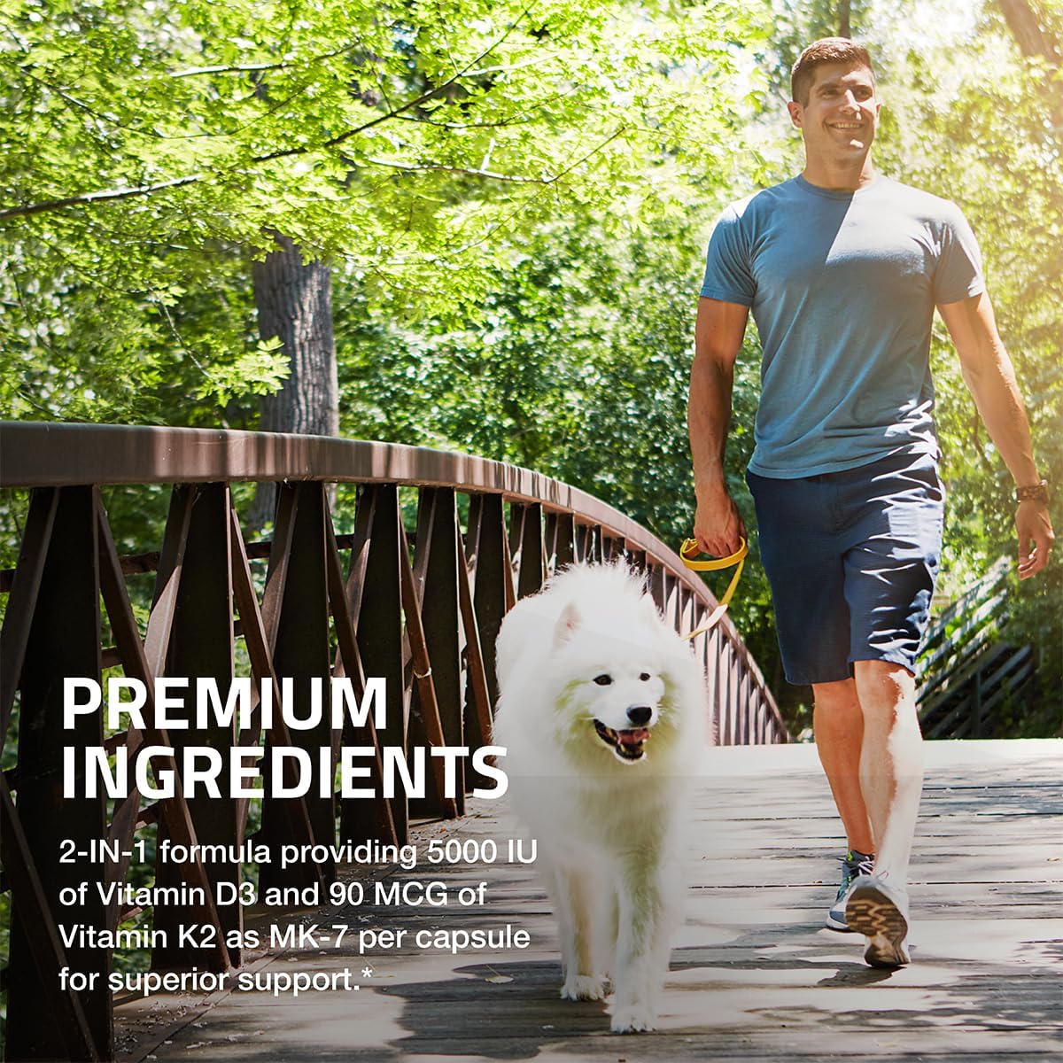 Bronson Vitamin D3 K2 (MK-7) Supplement - 5000 IU D3 & 90 mcg K2, 120 Capsules - görsel 4