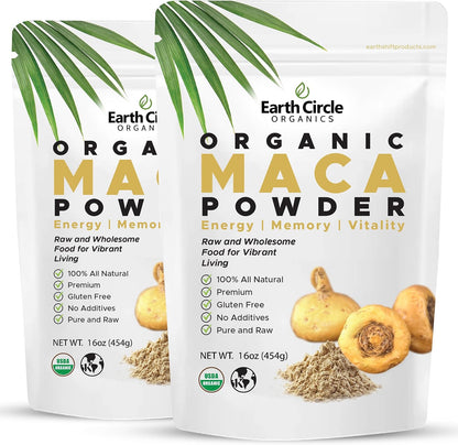 Organic Yellow Maca Root Powder - Natural Superfood, 454g