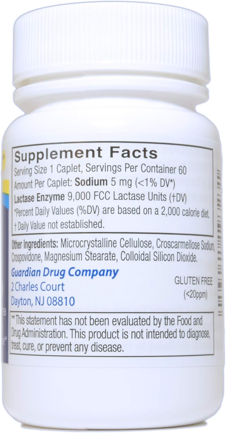 guardian Dairy Relief Fast Acting Caplets, 9000 FCC Lactase Enzyme – 360 Count (6 Pack) - görsel 2