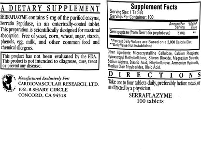 Serraflazyme (Serratia Peptidase 5mg) – 100 Tablets, Pack of 4