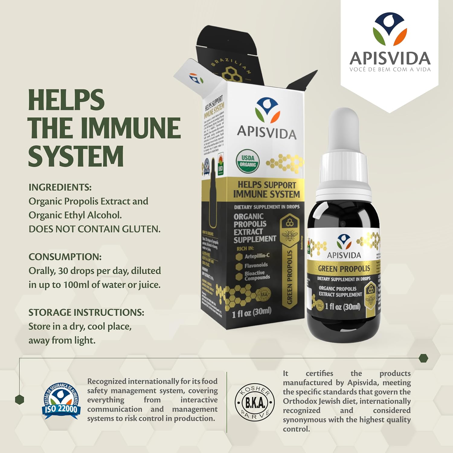 APIS VIDA Organic Green Propolis Extract Propoflex, 30 ml - görsel 5