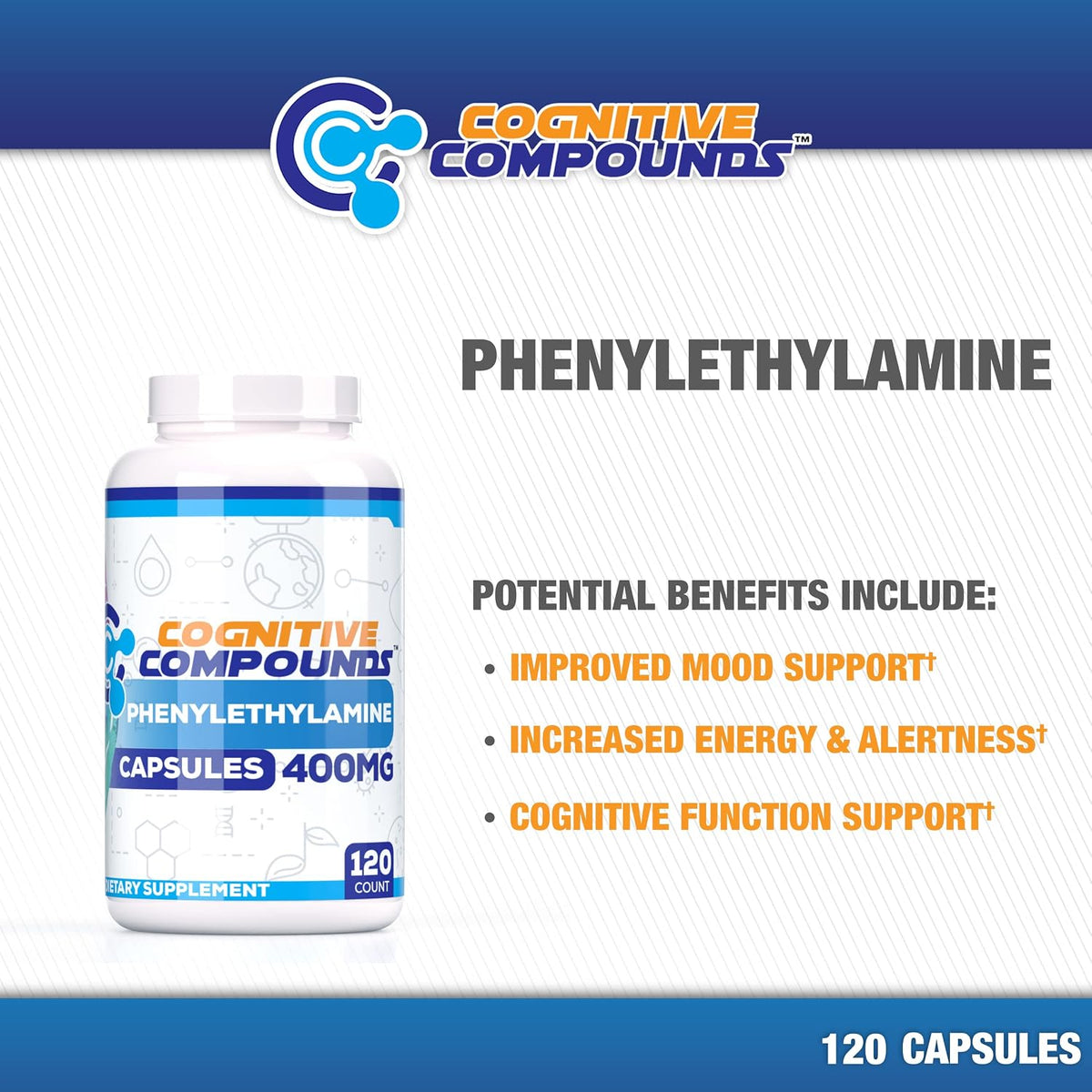 Phenylethylamine (PEA) Capsules - Cognitive Support & Mood - 120 Count - görsel 2