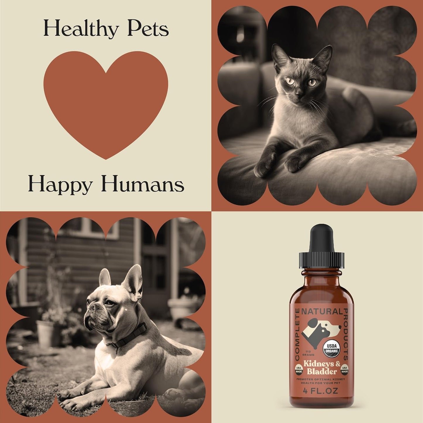 Complete Natural Products Organic Kidney & Bladder Concentrate for Pets - 4oz - Pure Organic Kidney & Bladder Concentrate - görsel 6