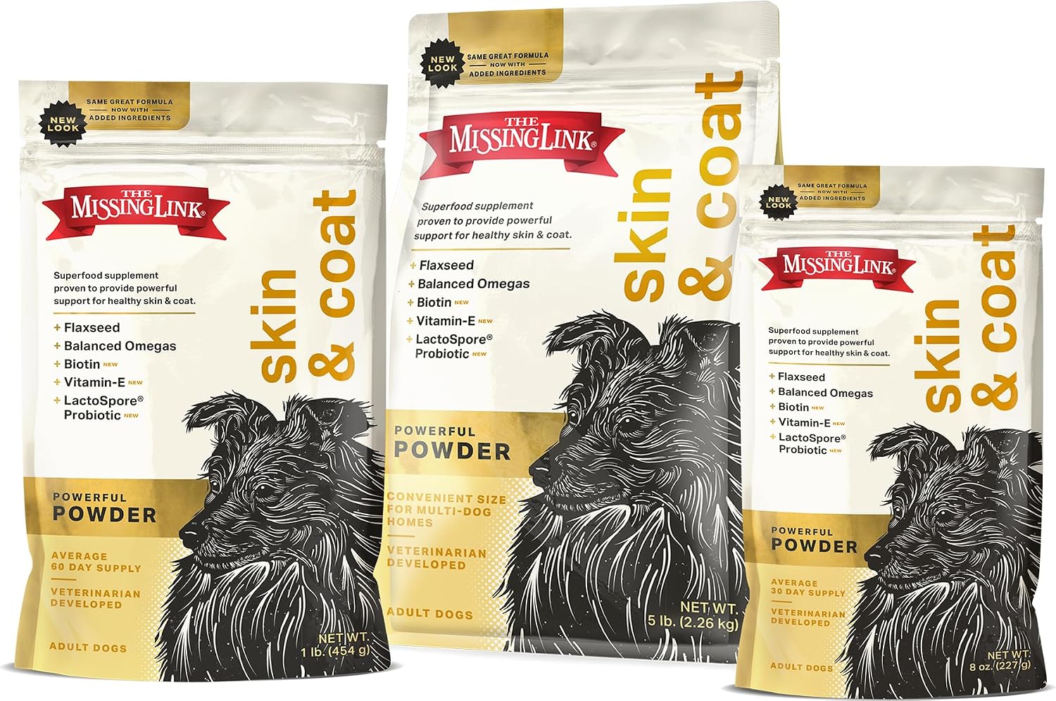 Missing Link Ultimate Skin and Coat Dog Supplement, 1 Pound each (Pack of 3) - görsel 1