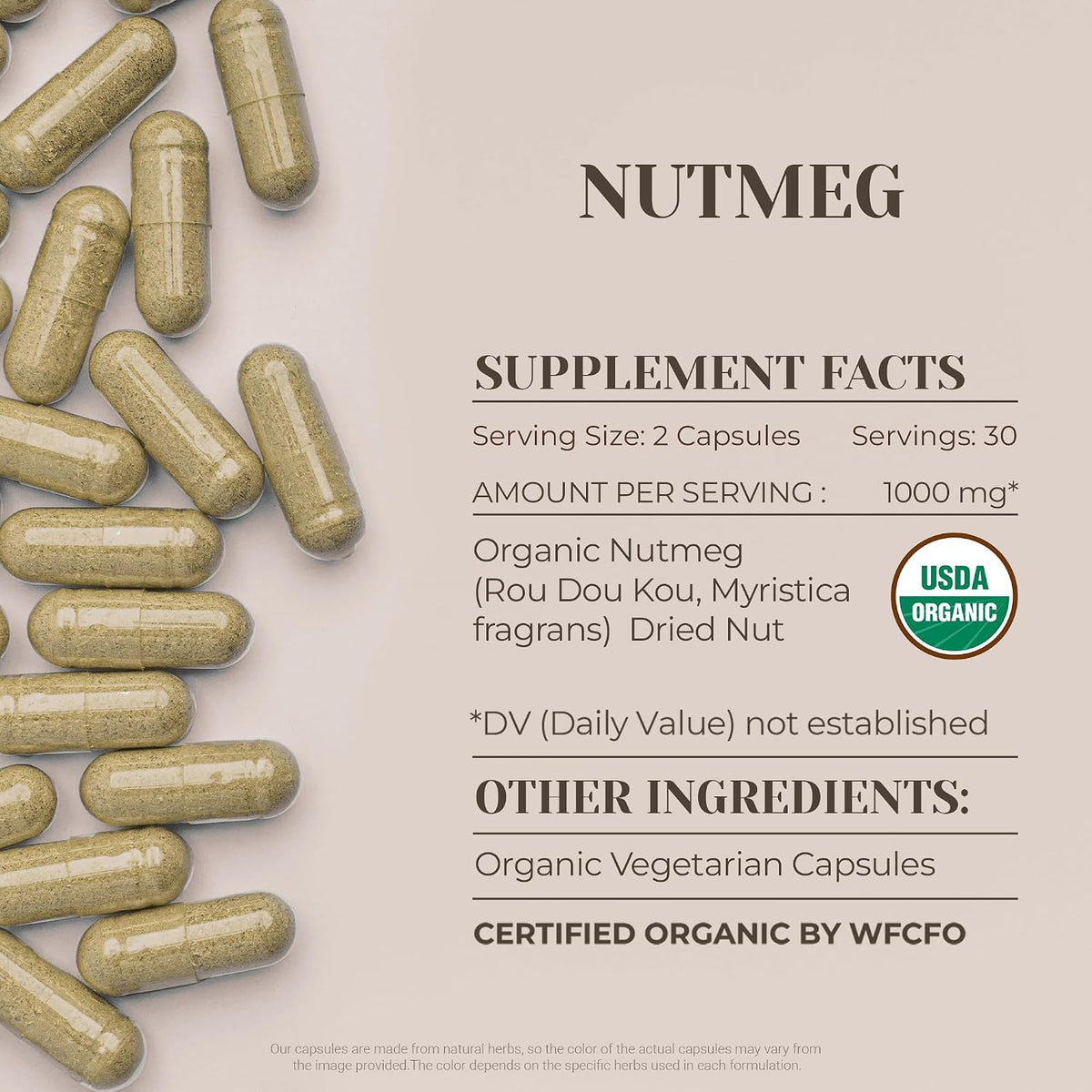 Garden Organics Nutmeg 60 Capsules – High Strength Herbal Food Supplement - görsel 3