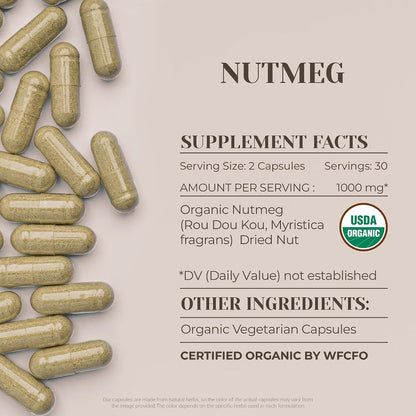 Garden Organics Nutmeg 60 Capsules – High Strength Herbal Food Supplement