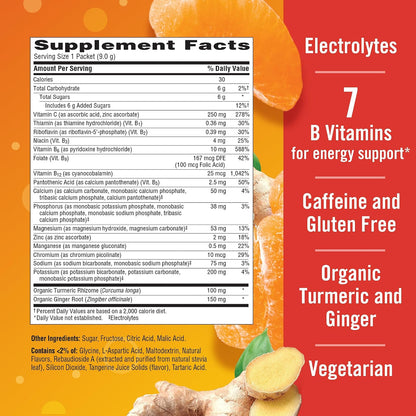 Emergen-C Citrus & Ginger Fizzy Drink Mix with Turmeric and Ginger, Immune Support, 18 Sachets