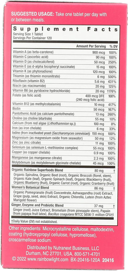 Rainbow Light Multivitamin Women's One, Powder, 120 Count