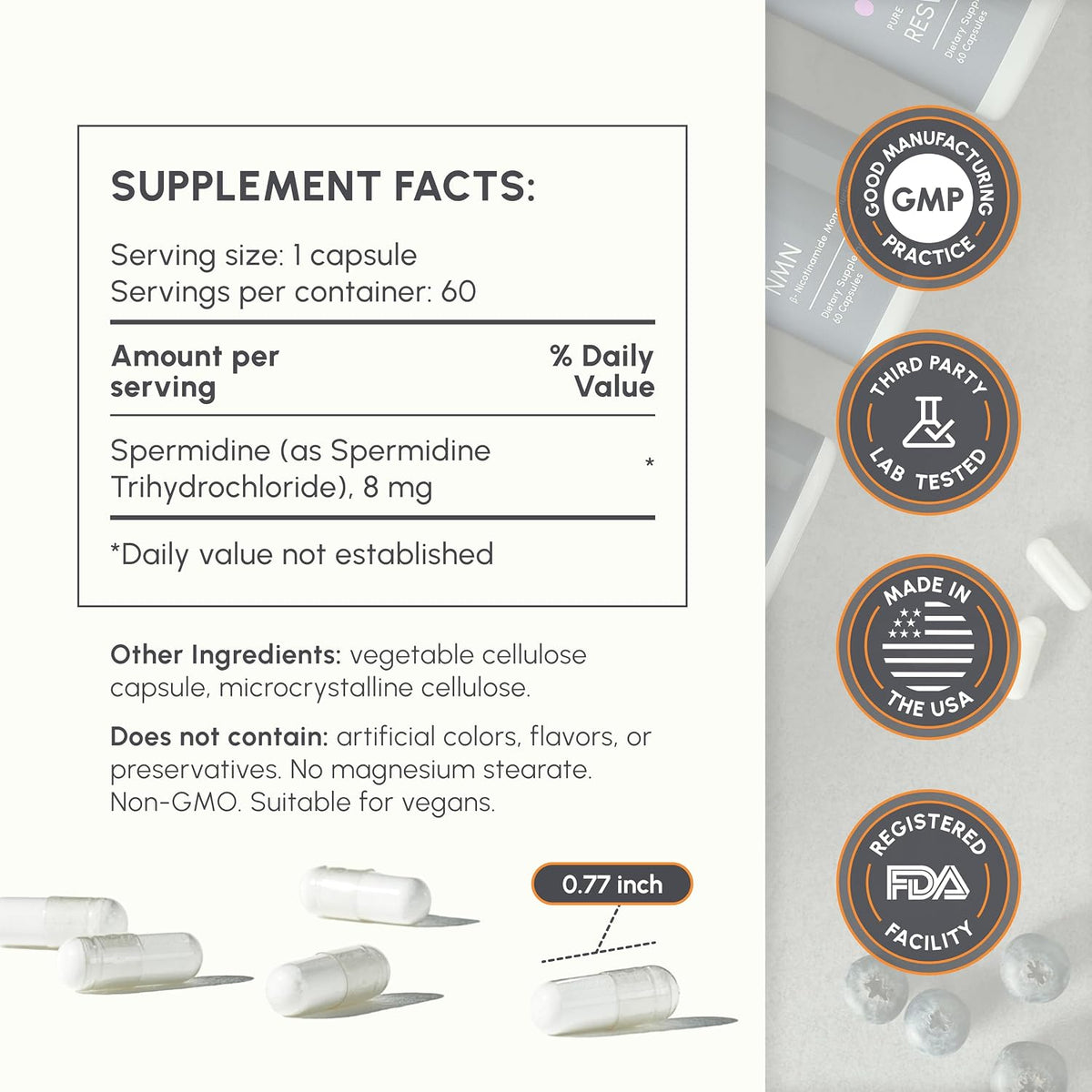 partiQlar Spermidine Supplement – 8mg, 60 Veggie Capsules - görsel 3