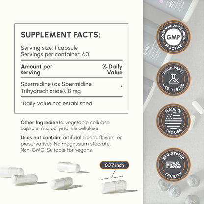 partiQlar Spermidine Supplement – 8mg, 60 Veggie Capsules