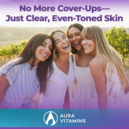 AURA VITAMINS Vitiligo Capsules – Skin Pigmentation Support with Antioxidants, 60 Capsules