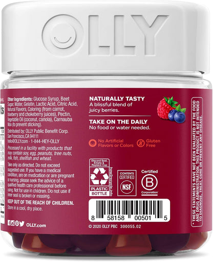 OLLY Women's Multivitamin Gummies - Berry Flavour, 180 Gummies (90-Day Supply)
