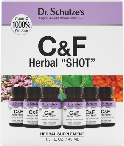 Dr. Schulze's C&F Herbal Shot - Organic Immune Support Extract, 266 ml (6 Servings)
