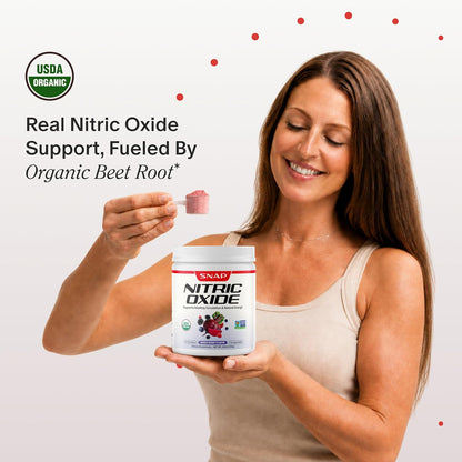 Snap Supplements Organic Beetroot Powder Nitric Oxide Supplement with Pomegranate & Red Spinach, Mixed Berry, 30 Servings